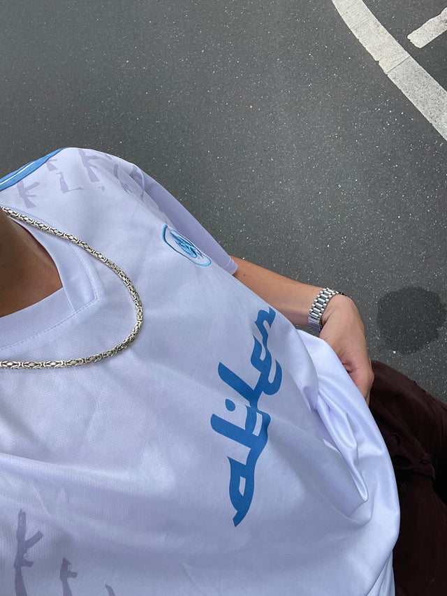 Football Shirt - White & Blue - Abler Atelier Exclusive