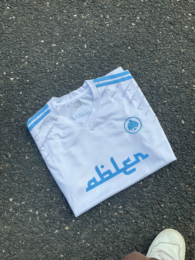 Football Shirt - White & Blue - Abler Atelier Exclusive